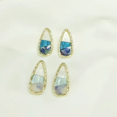 گوشواره اشکی سه لایه مینا