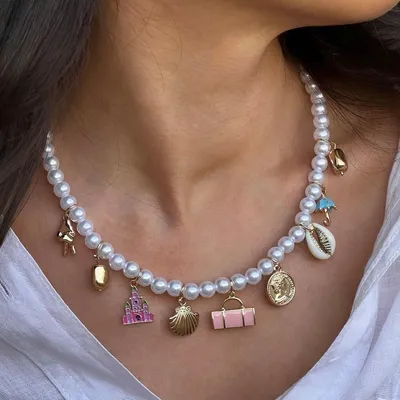 گردنبند مرواریدی چارم دار